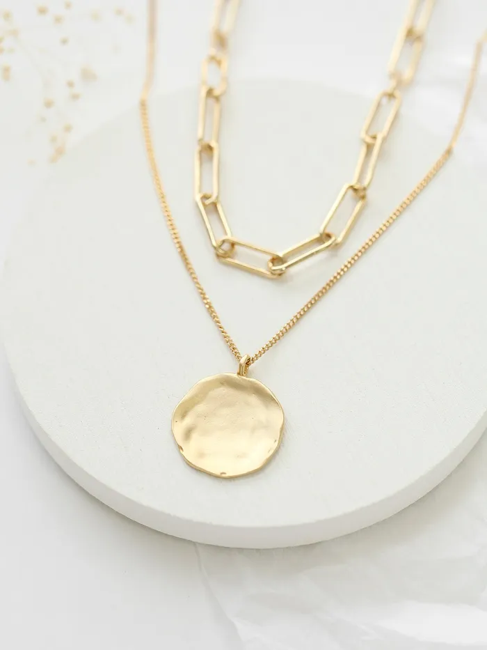 MinimalBijoux Necklaces 925 Silver Coin Chain Necklace