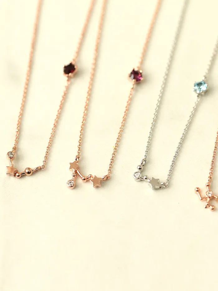 MinimalBijoux Necklaces Constellation with birthstone necklace