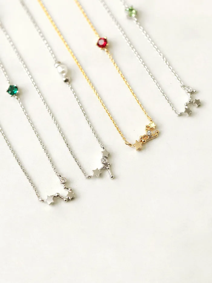 MinimalBijoux Necklaces Constellation with birthstone necklace