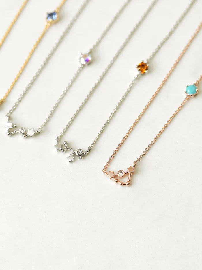 MinimalBijoux Necklaces Constellation with birthstone necklace