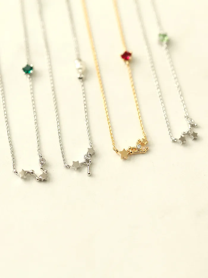 MinimalBijoux Necklaces Constellation with birthstone necklace