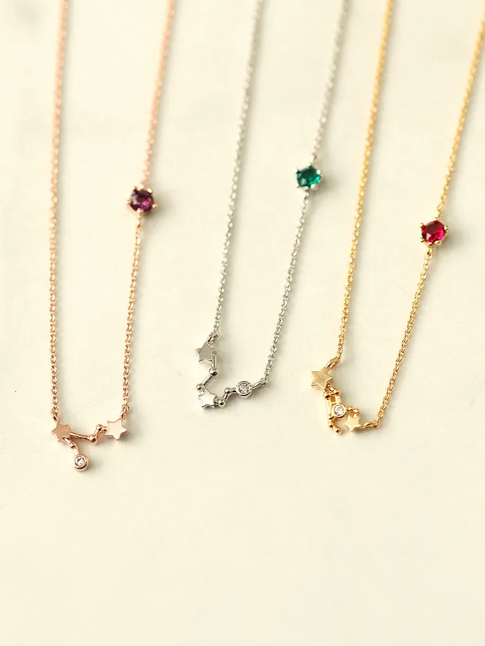 MinimalBijoux Necklaces Constellation with birthstone necklace