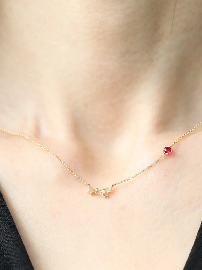 MinimalBijoux Necklaces Constellation with birthstone necklace
