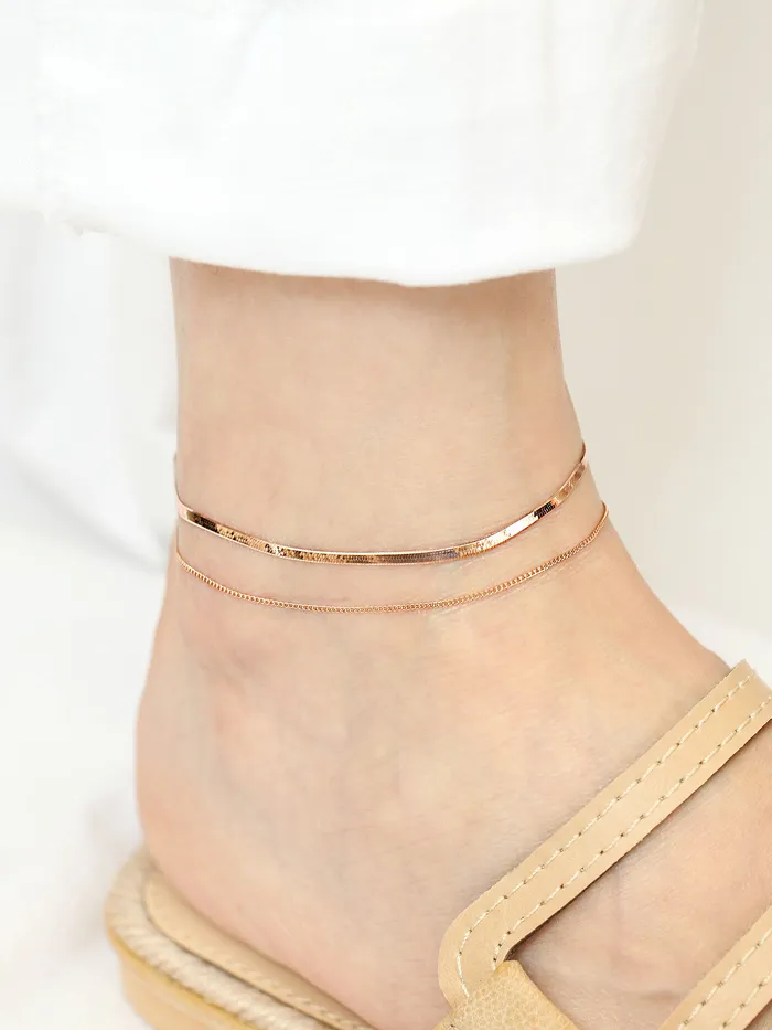 MinimalBijoux PreStyled Sets 14K 18K Gold Snake Chain Anklet