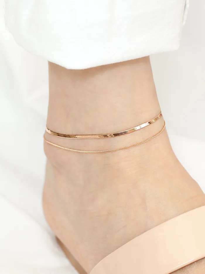 MinimalBijoux PreStyled Sets 14K 18K Gold Snake Chain Anklet