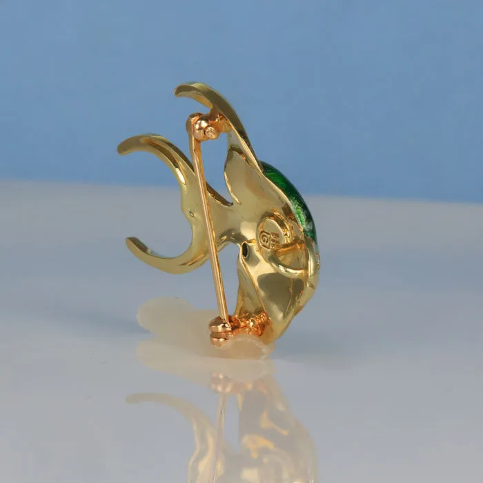 Moriartys Gem Art PreStyled Sets 14K Yellow Gold Diamond Tropical Fish PinBrooch