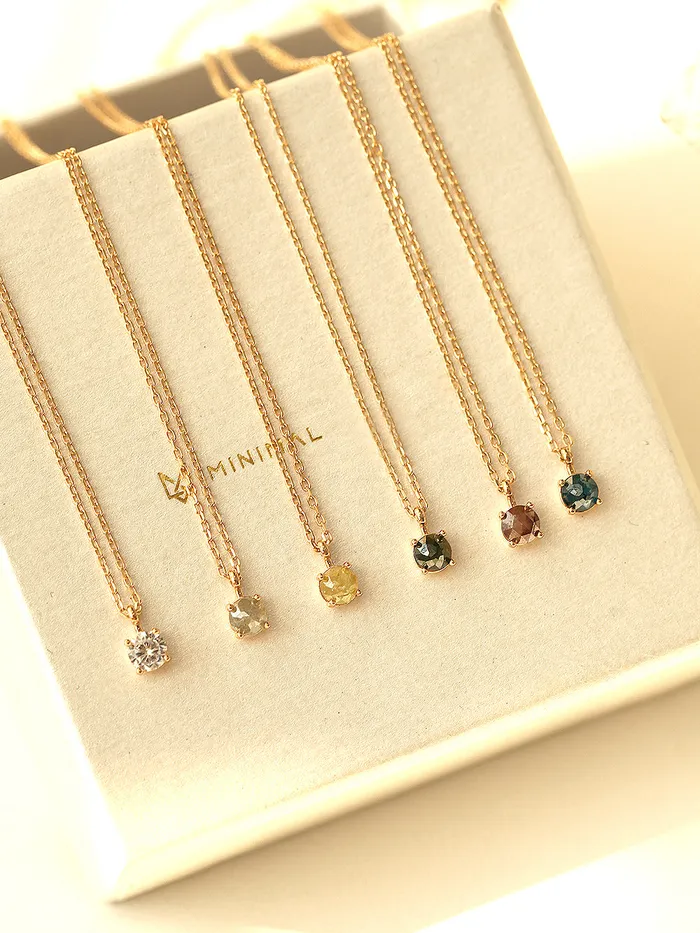 Necklaces 14K 18K Gold Rough Diamond Necklace MinimalBijoux