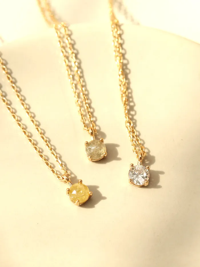 Necklaces 14K 18K Gold Rough Diamond Necklace MinimalBijoux