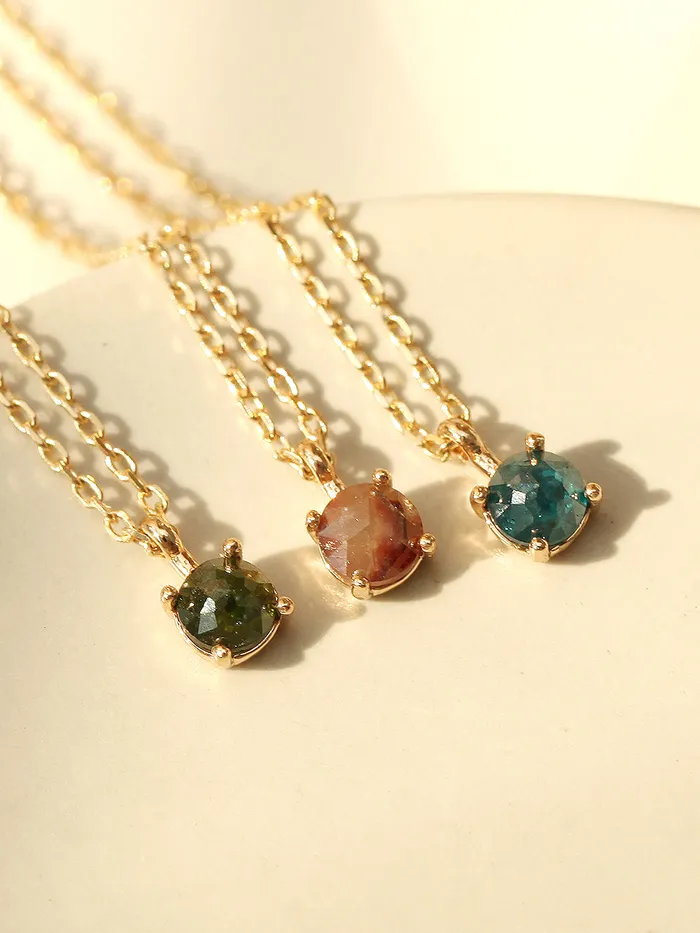 Necklaces 14K 18K Gold Rough Diamond Necklace MinimalBijoux