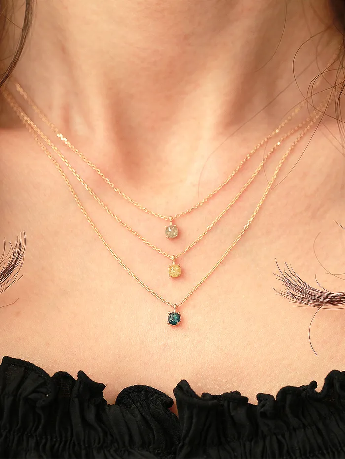 Necklaces 14K 18K Gold Rough Diamond Necklace MinimalBijoux