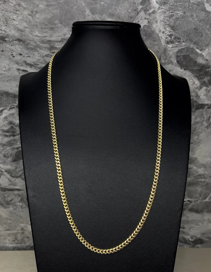 Necklaces 14k Gold Hollow Miami Cuban Chain 45mm AB and J jewelry
