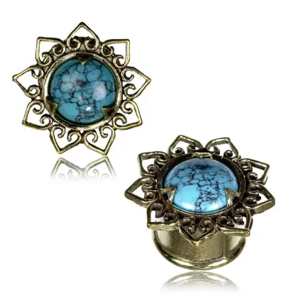 Necklaces Chaotic Trading Brass Turquoise Bali Heart Plugs