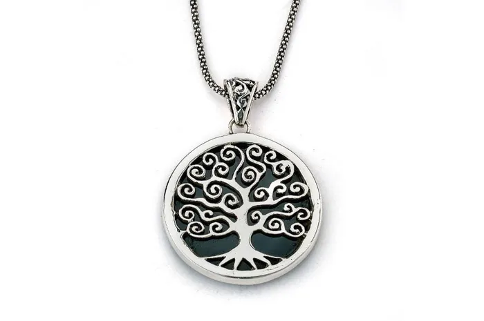 Necklaces Samuel B Tree Of Life Pendant Black Shell