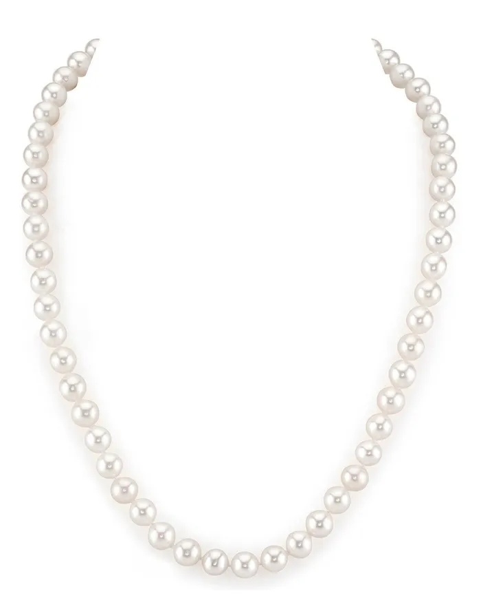 Necklaces SPT 7075mm White Freshwater Pearl Necklace AAA Quality