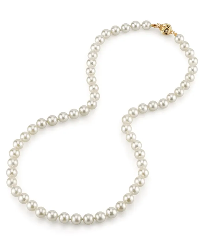 Necklaces SPT White Japanese Akoya Choker Length Pearl Necklace 6570mm AA Quality