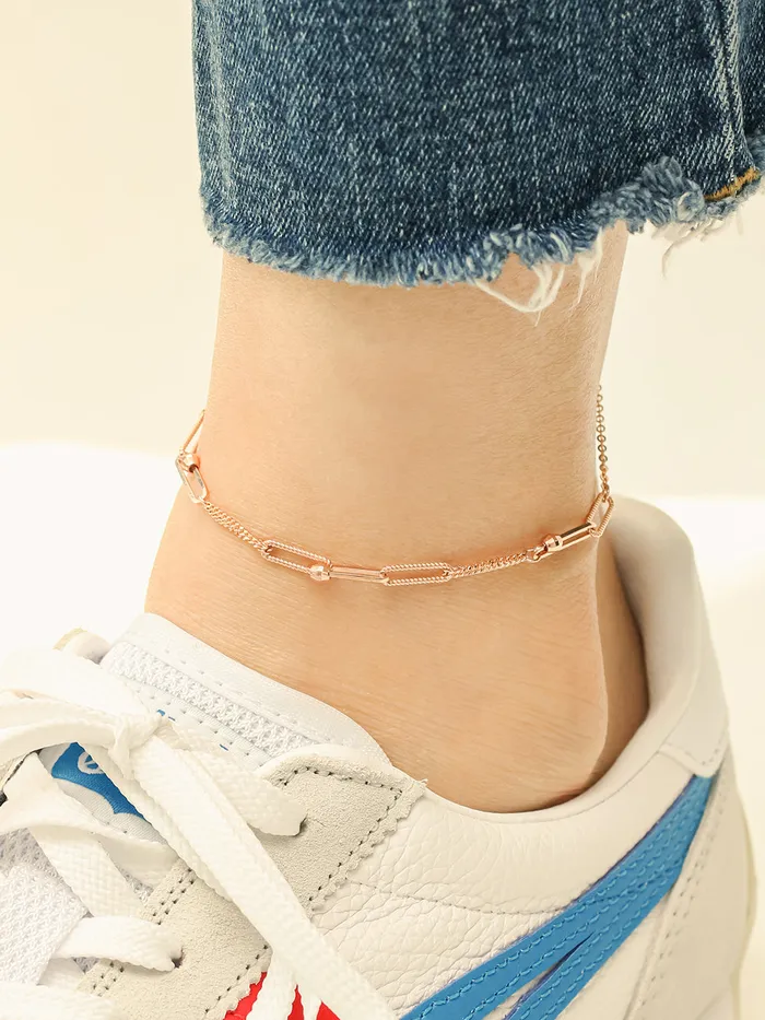 PreStyled Sets MinimalBijoux 14K 18K Gold Cutting Ball Mixed Clip Chain Anklet PreStyled Sets MinimalBijoux 14K 18K Gold Cutting Ball Mixed Clip Chain Anklet