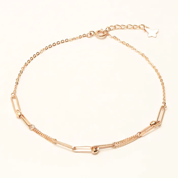 PreStyled Sets MinimalBijoux 14K 18K Gold Cutting Ball Mixed Clip Chain Anklet