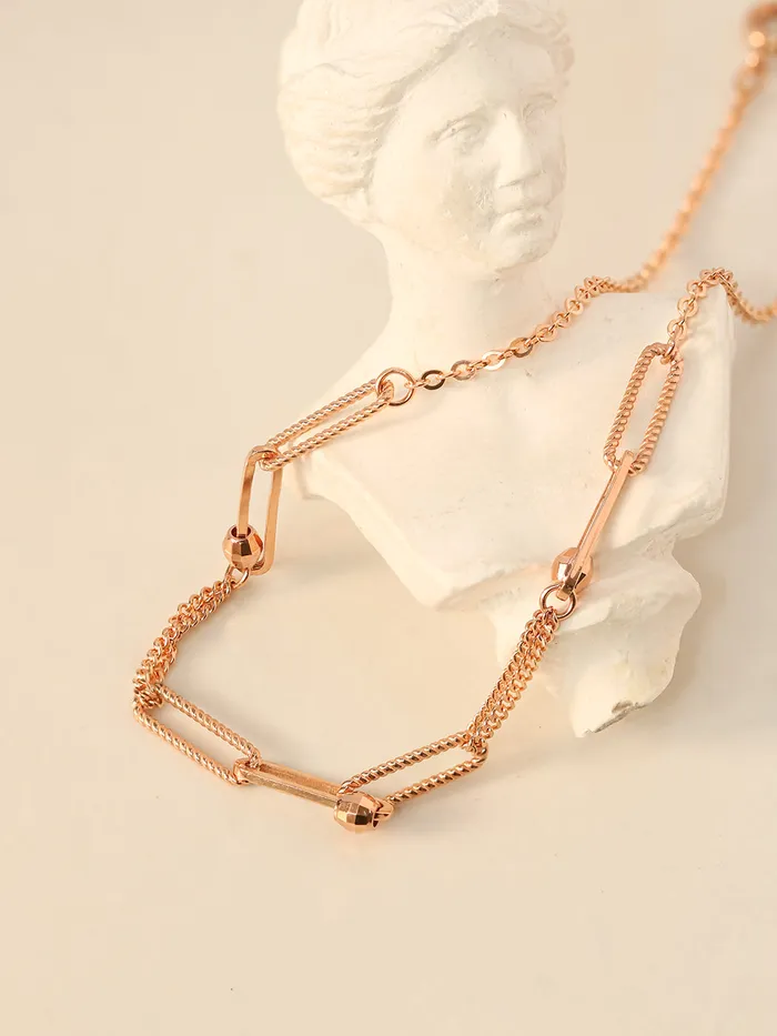 PreStyled Sets MinimalBijoux 14K 18K Gold Cutting Ball Mixed Clip Chain Anklet
