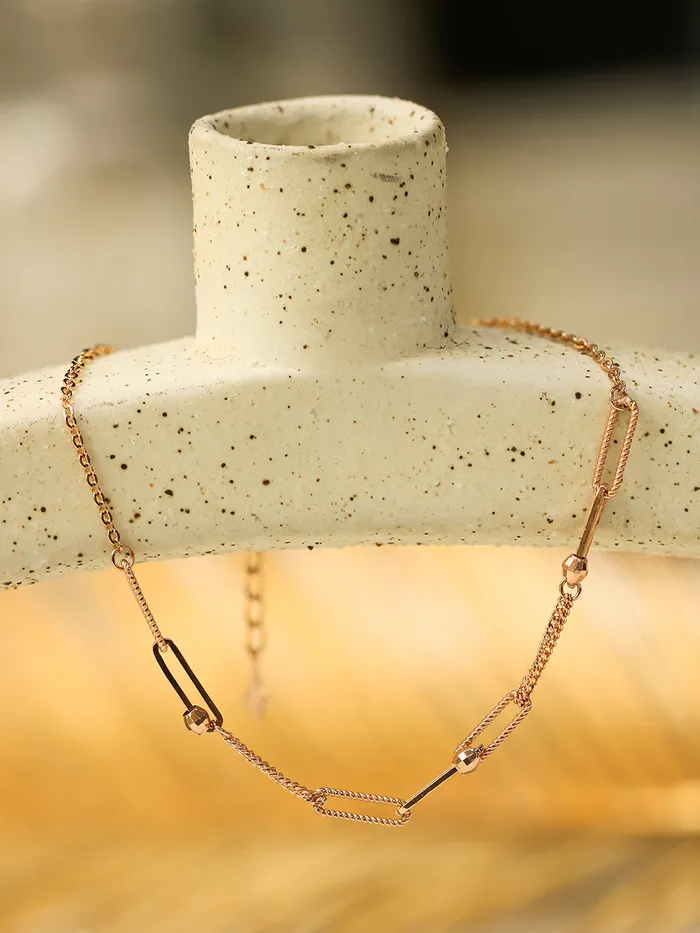 PreStyled Sets MinimalBijoux 14K 18K Gold Cutting Ball Mixed Clip Chain Anklet