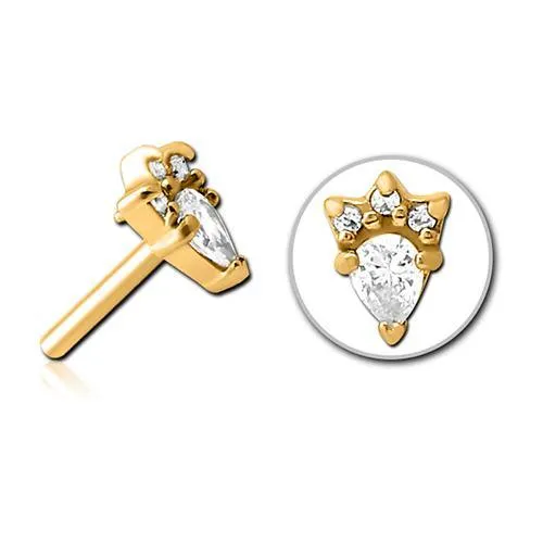 PreStyled Sets Tulsa Body Jewelry CZ Gold Threadless End