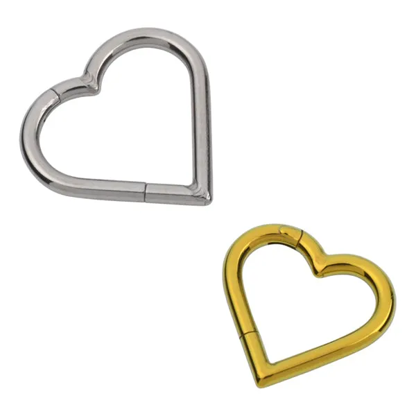 Rings Tulsa Body Jewelry Heart Titanium Hinged Ring