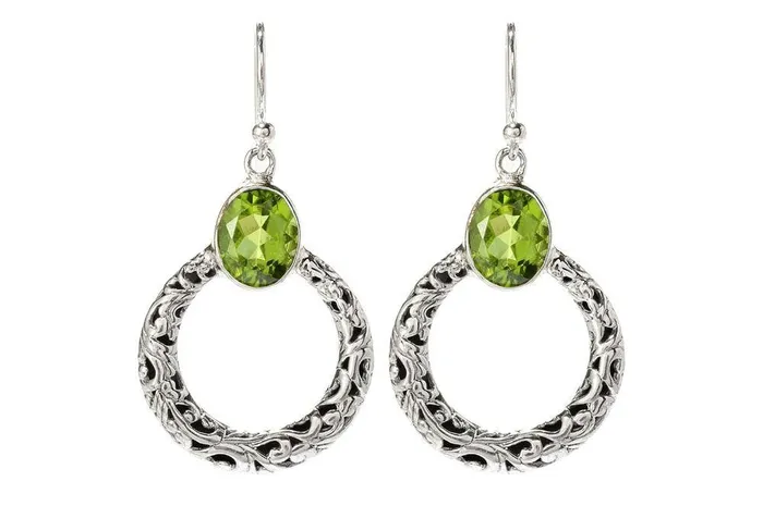 Samuel B Earrings Sacred Circle Earrings Peridot