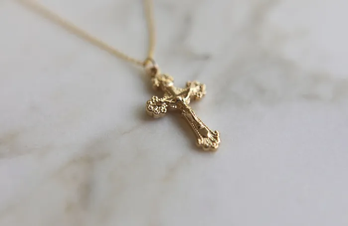 14k Gold Crucifix Necklace TheLittleCatholic Necklaces