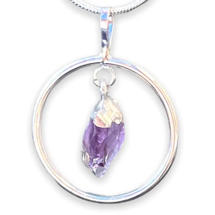 Amethyst Silver Pendant Necklace Magic Crystals Necklaces