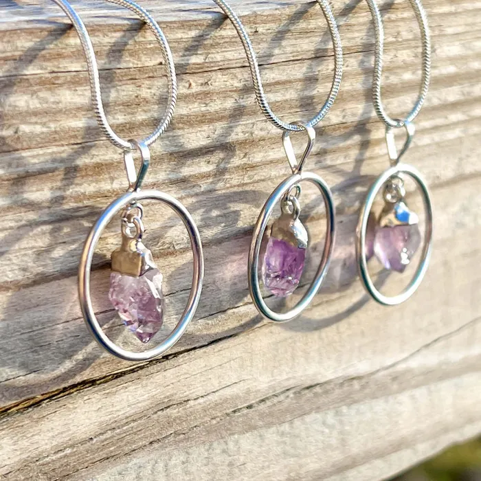 Amethyst Silver Pendant Necklace Magic Crystals Necklaces