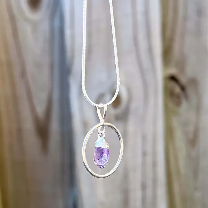 Amethyst Silver Pendant Necklace Magic Crystals Necklaces
