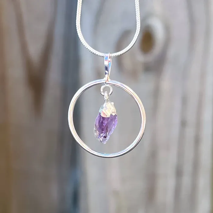 Amethyst Silver Pendant Necklace Magic Crystals Necklaces