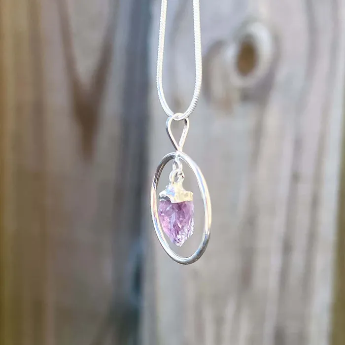 Amethyst Silver Pendant Necklace Magic Crystals Necklaces