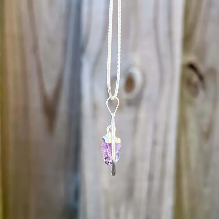 Amethyst Silver Pendant Necklace Magic Crystals Necklaces