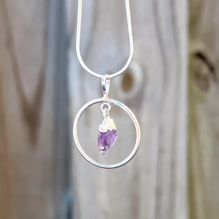 Amethyst Silver Pendant Necklace Magic Crystals Necklaces