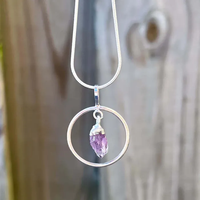 Amethyst Silver Pendant Necklace Magic Crystals Necklaces