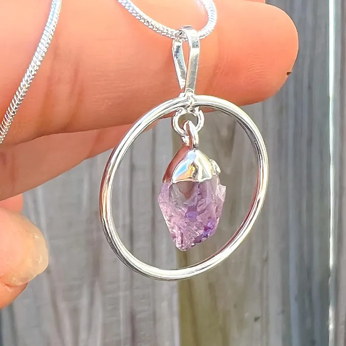 Amethyst Silver Pendant Necklace Magic Crystals Necklaces