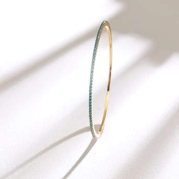 Circle of Love Aquamarine Silver Bangle SILVER Necklaces
