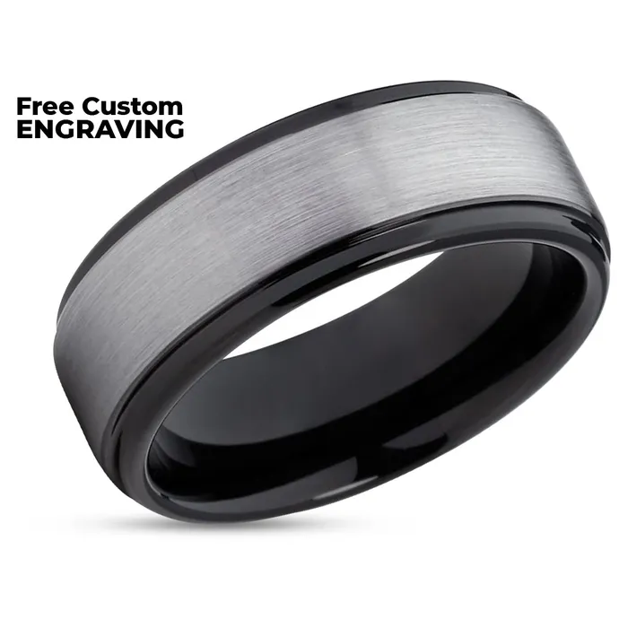 Clean Casting Jewelry Rings Black Tungsten Wedding Ring Black Wedding Band Tungsten Wedding Ring Ring