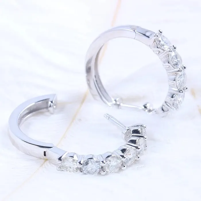 Earrings Luxus Moissanite Rings Jewelry Platinum Plated Silver Hoop Moissanite Earrings 24ctw Platinum Moissanite Earrings Earrings Luxus Moissanite Rings Jewelry Platinum Plated Silver Hoop Moissanite Earrings 24ctw Platinum Moissanite Earrings