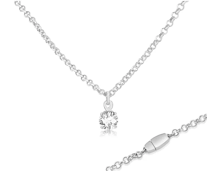 Eternity Collars Necklaces Locking Sterling Silver Chain Necklace with Maori Twist Pendant