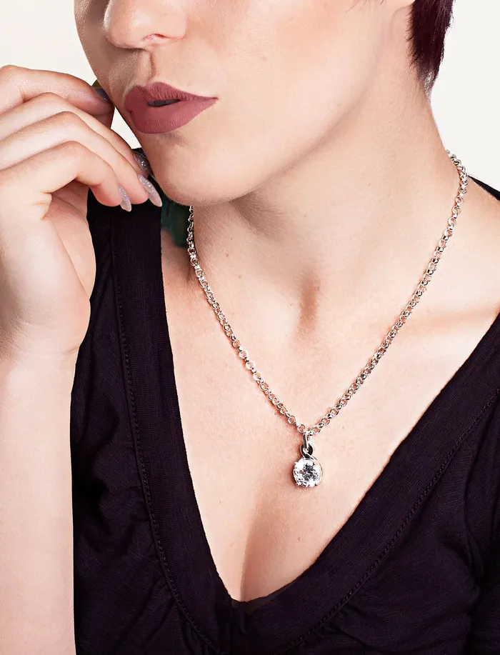 Eternity Collars Necklaces Locking Sterling Silver Chain Necklace with Maori Twist Pendant