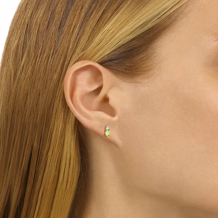 Gems One Earrings 10K White Gold Color Ens Prong Peridot Earrings 125CT