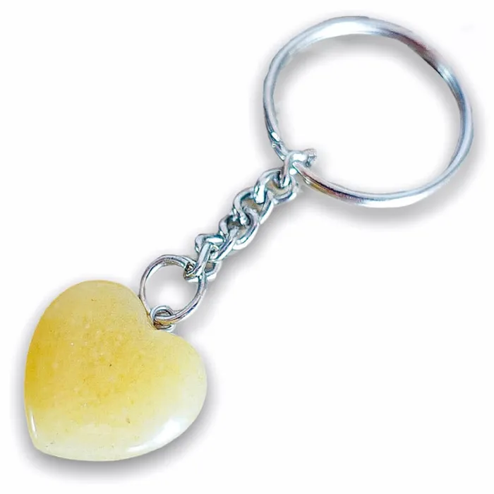 Golden Healer Quartz Stone Handmade Heart Keychain Magic Crystals Necklaces