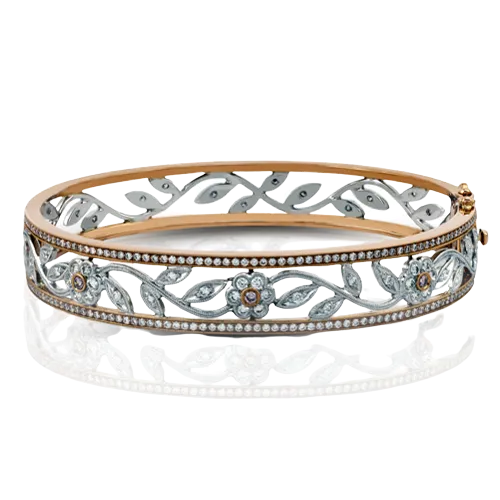 International Diamond Center PreStyled Sets Simon G Bangle in 18K Gold with Diamonds International Diamond Center PreStyled Sets Simon G Bangle in 18K Gold with Diamonds