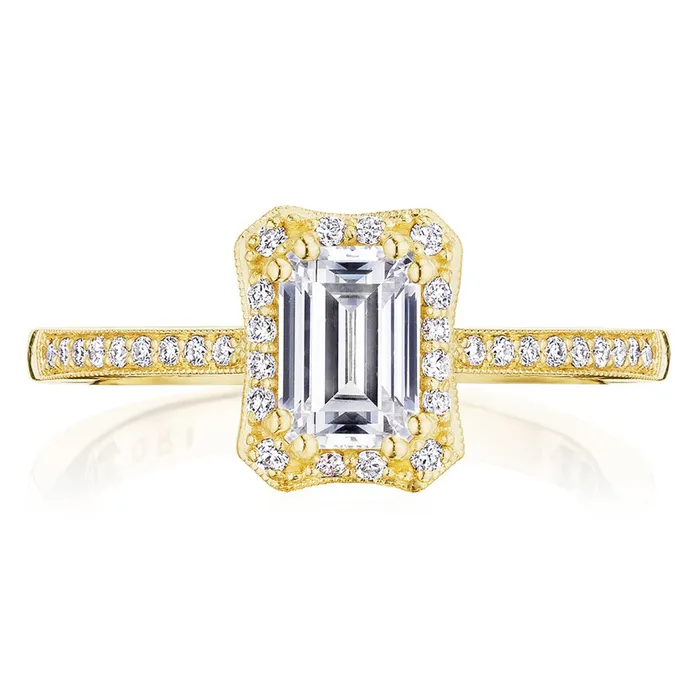 International Diamond Center Rings Tacori 14k Yellow Gold Coastal Crescent Collection Classic Engagement Ring Setting 024CTW