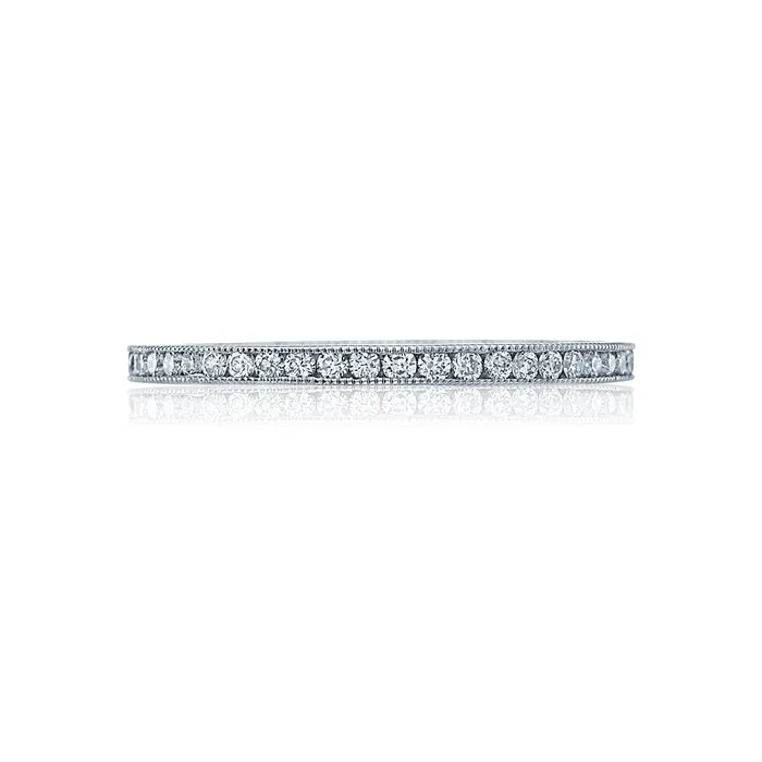 International Diamond Center Rings Tacori 18k White Gold Sculpted Crescent Diamond Eternity Wedding Band 042 CTW