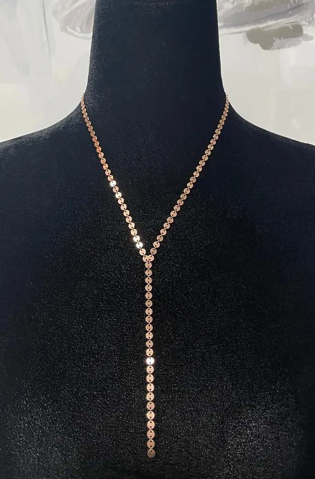 International Diamond Center Rose Gold Lariat Necklace Necklaces