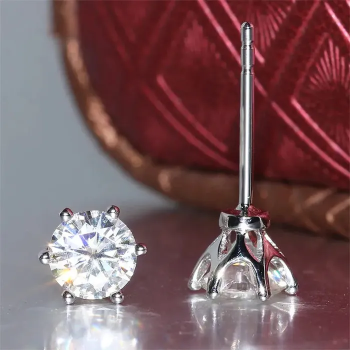 Luxus Moissanite Rings Jewelry Earrings 14k White Gold Stud Moissanite Earrings 1ctw Stud Earrings Everyday Collection Luxus Moissanite Rings Jewelry Earrings 14k White Gold Stud Moissanite Earrings 1ctw Stud Earrings Everyday Collection
