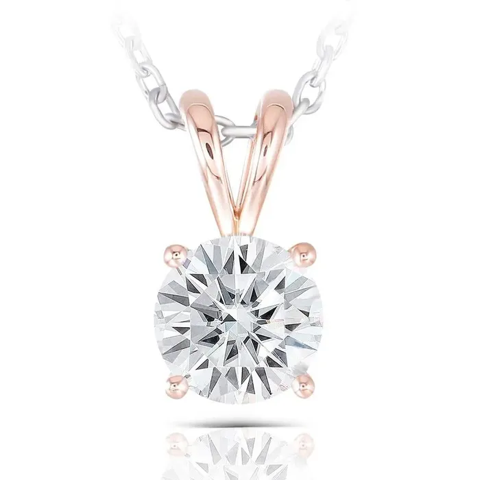 Luxus Moissanite Rings Jewelry Elegant and Stunning 14k Rose Gold Moissanite Necklace 1ct Necklaces