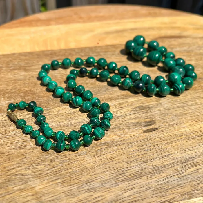Magic Crystals Necklaces Handmade Authentic Malachite Bead Necklace